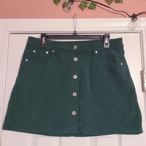 No Boundaries Forest Green Corduroy Mini Skirt